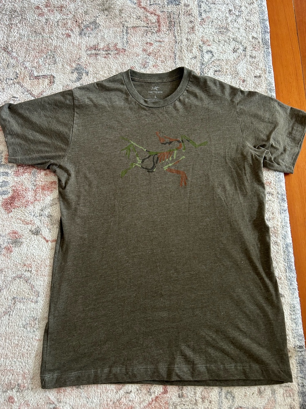 Arc’teryx Men’s Large Olive Skeletal Bird Graphic T-Shirt Gorpcore